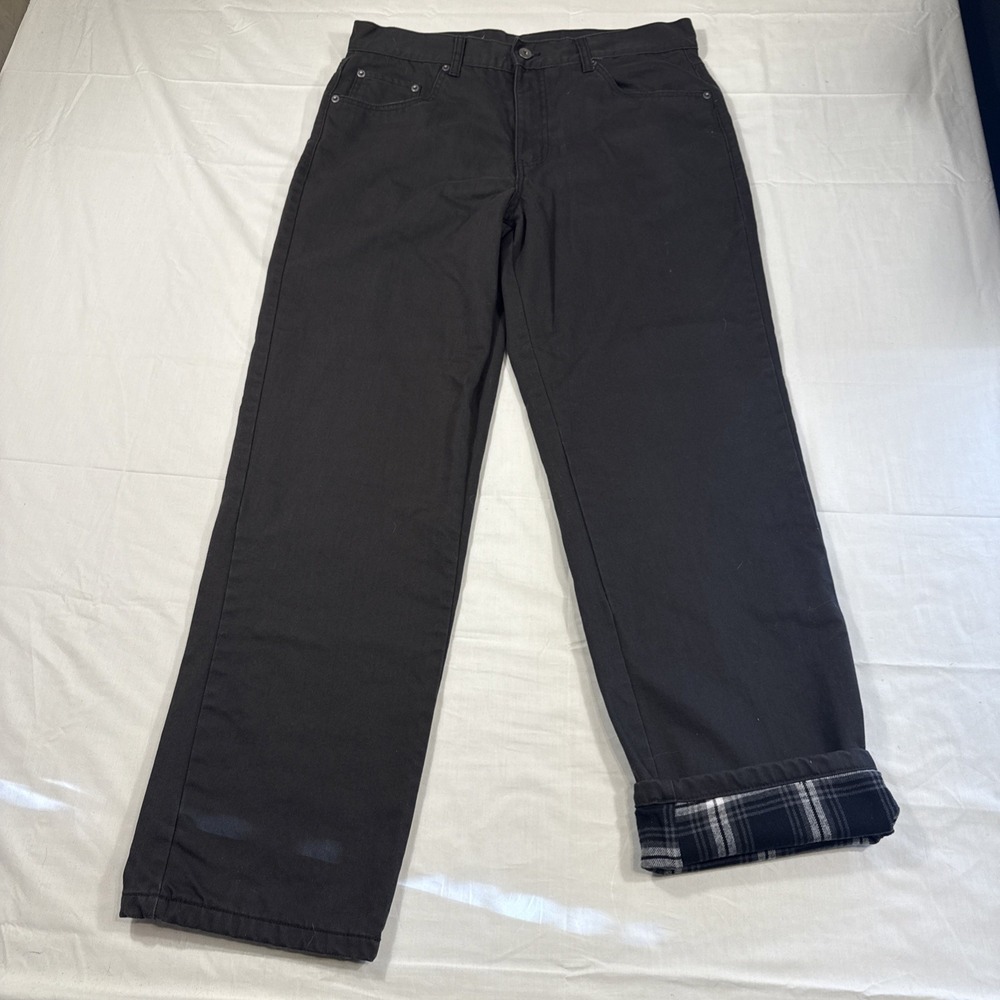 Men's Black Fleece Lined Jeans